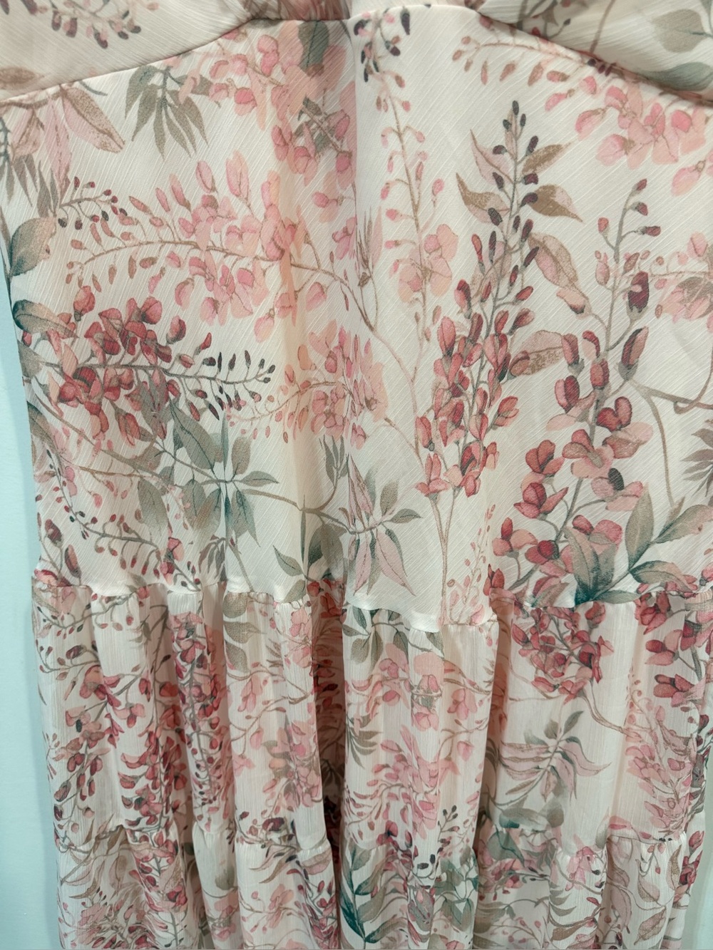 Connected Apparel Floral Airy Spring Summer Preppy Blush Pink Midi Dress Size 16 - Picture 7 of 10